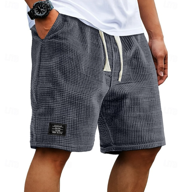 Effortless Waffle Knit Shorts for Women with Drawstring Waist Relaxed Fit Casual Style