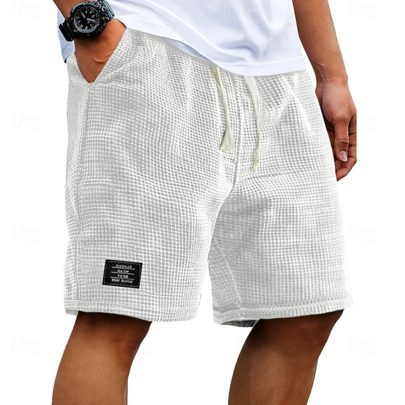 Effortless Waffle Knit Shorts for Women with Drawstring Waist Relaxed Fit Casual Style