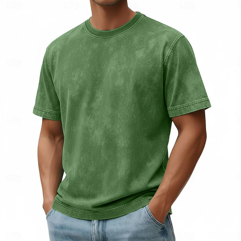 Comfortable Garment Dyed Cotton T-Shirt for Women with Crew Neck Short Sleeve Oversized Relaxed Style