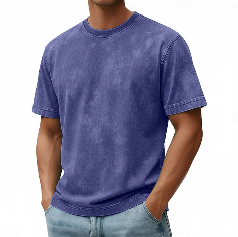 Comfortable Garment Dyed Cotton T-Shirt for Women with Crew Neck Short Sleeve Oversized Relaxed Style