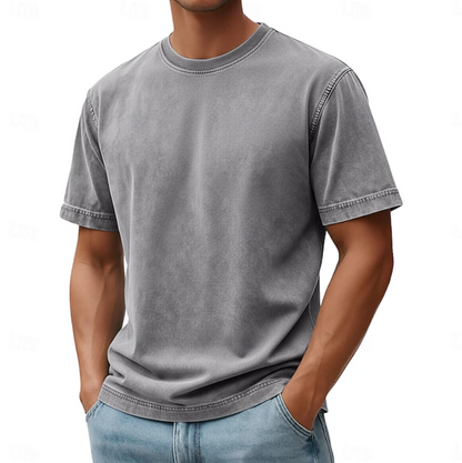 Comfortable Garment Dyed Cotton T-Shirt for Women with Crew Neck Short Sleeve Oversized Relaxed Style