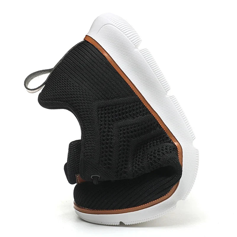 Effortless Mesh Knit Sneaker for Women with Lace Up Low Top Chunky Sole Casual Style