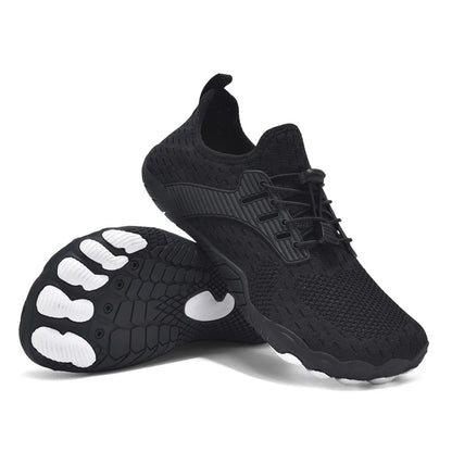 Comfortable Knit Mesh Sneaker for Women with Toggle Lace Closure Textured Grip Sole Athletic Style