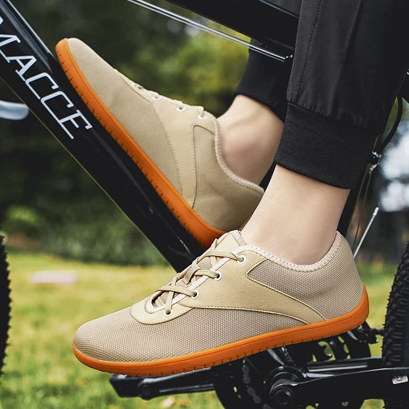 Effortless Mesh Lace Up Sneaker for Women with Round Toe Low Top Contrast Sole Casual Style