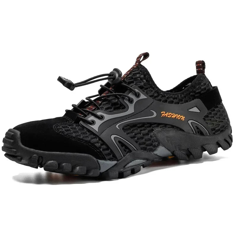 Comfortable Mesh Fashion Sneaker for Women with Lace Up Bungee Cord Rugged Trail Style