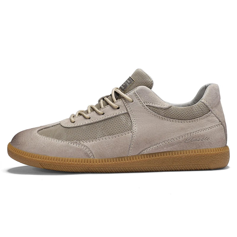 Effortless Suede Sneaker for Women with Lace Up Low Top Gum Sole Casual Style