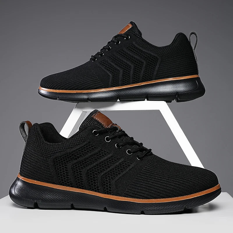 Effortless Mesh Knit Sneaker for Women with Lace Up Low Top Chunky Sole Casual Style