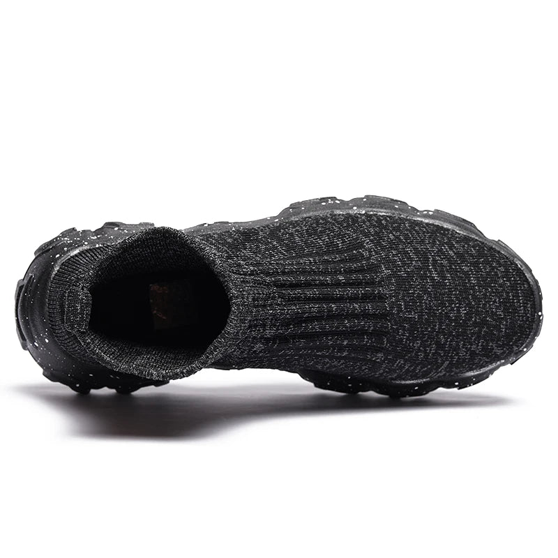 Comfortable Knit Sock Sneaker for Women with Slip On High Top Chunky Sole Casual Style