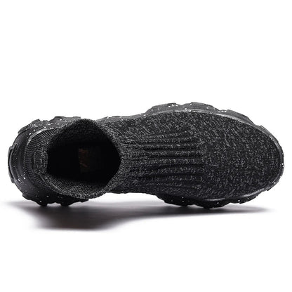 Comfortable Knit Sock Sneaker for Women with Slip On High Top Chunky Sole Casual Style
