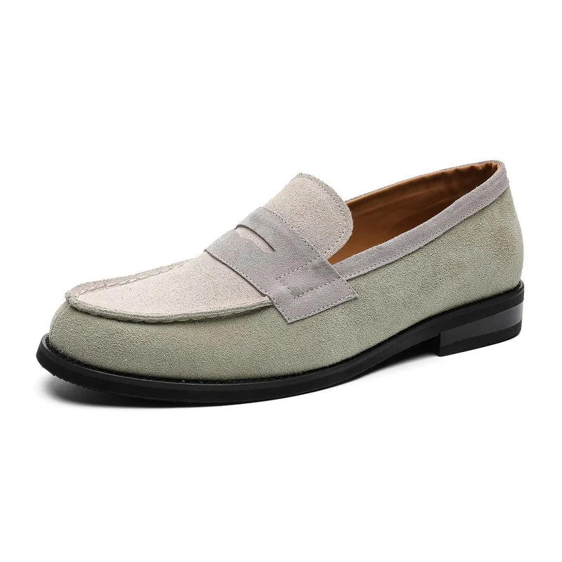 Effortless Suede Penny Loafer for Women with Round Toe Flat Sole Slip On Casual Style