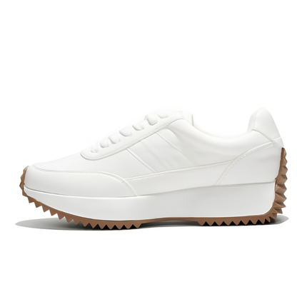 Comfortable Trainers for Women with Lace Up Panelled Upper Cushioned Platform Sole Low Top Style