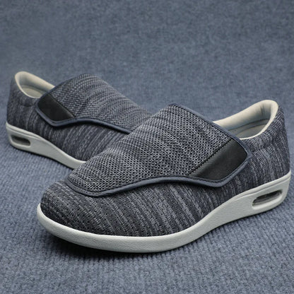 Comfortable Knit Fashion Sneaker for Women with Adjustable Strap Wide Toe Air Cushion Sole Casual Style
