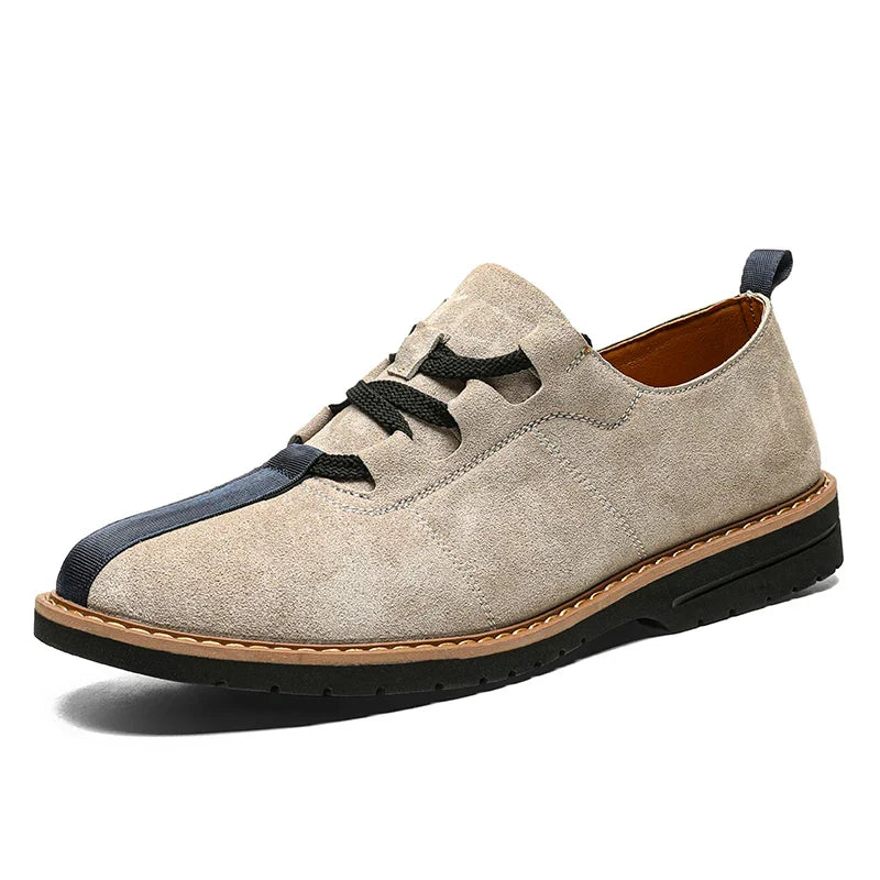 Stylish Suede Lace Up Shoes for Women with Contrast Toe Low Top Casual Style