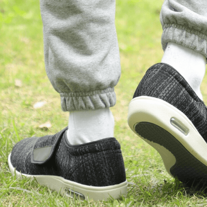 Comfortable Knit Slip On Sneaker for Women with Adjustable Strap Wide Toe Cushioned Sole Casual Style