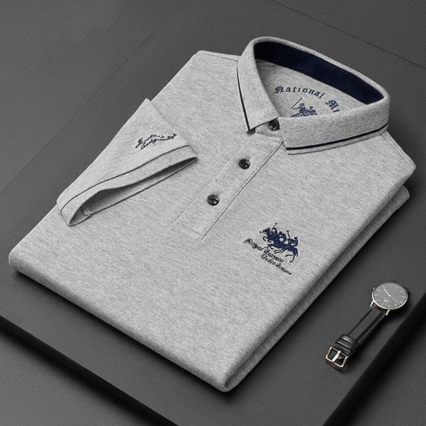 Elegant Embroidered Polo Shirt for Women with Collar Short Sleeve Button Placket Casual Style