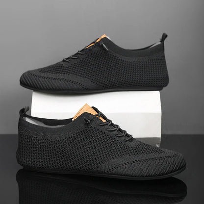 Comfortable Knit Fashion Sneaker for Women with Lace Up Low Top Breathable Casual Style