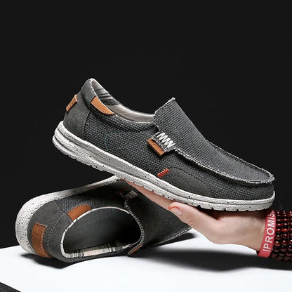 Comfortable Canvas Loafer for Women with Slip-On Moccasin Toe Woven Texture Casual Style