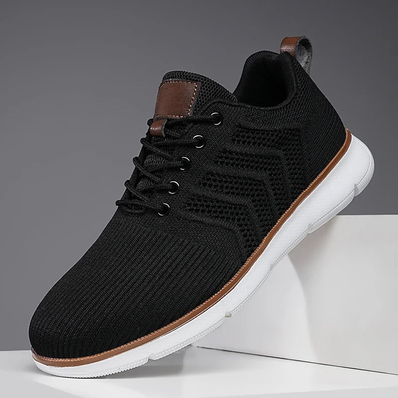 Effortless Mesh Knit Sneaker for Women with Lace Up Low Top Chunky Sole Casual Style