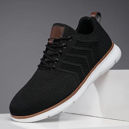 Effortless Mesh Knit Sneaker for Women with Lace Up Low Top Chunky Sole Casual Style