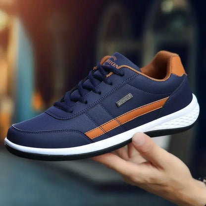 Stylish Leather Sneaker for Women with Round Toe Lace Up Cushioned Sole Casual Style