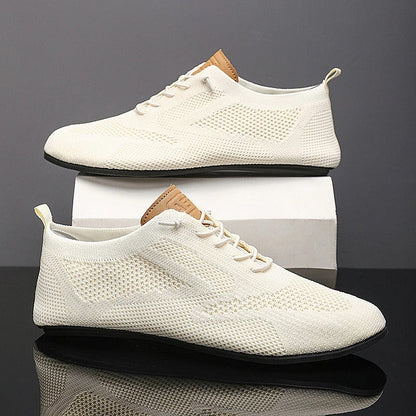 Comfortable Knit Fashion Sneaker for Women with Lace Up Low Top Flexible Sole Casual Style