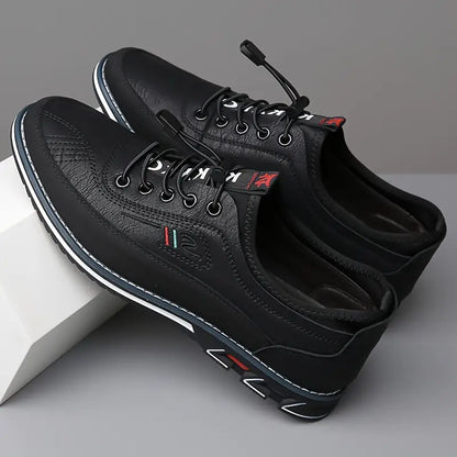 Stylish Leather Sneakers for Women with Lace Up Round Toe Color Block Casual Style