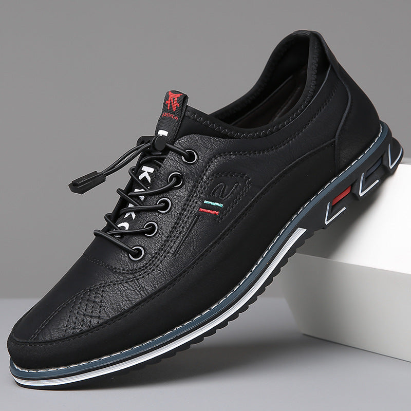 Stylish Leather Sneakers for Women with Lace Up Round Toe Color Block Casual Style