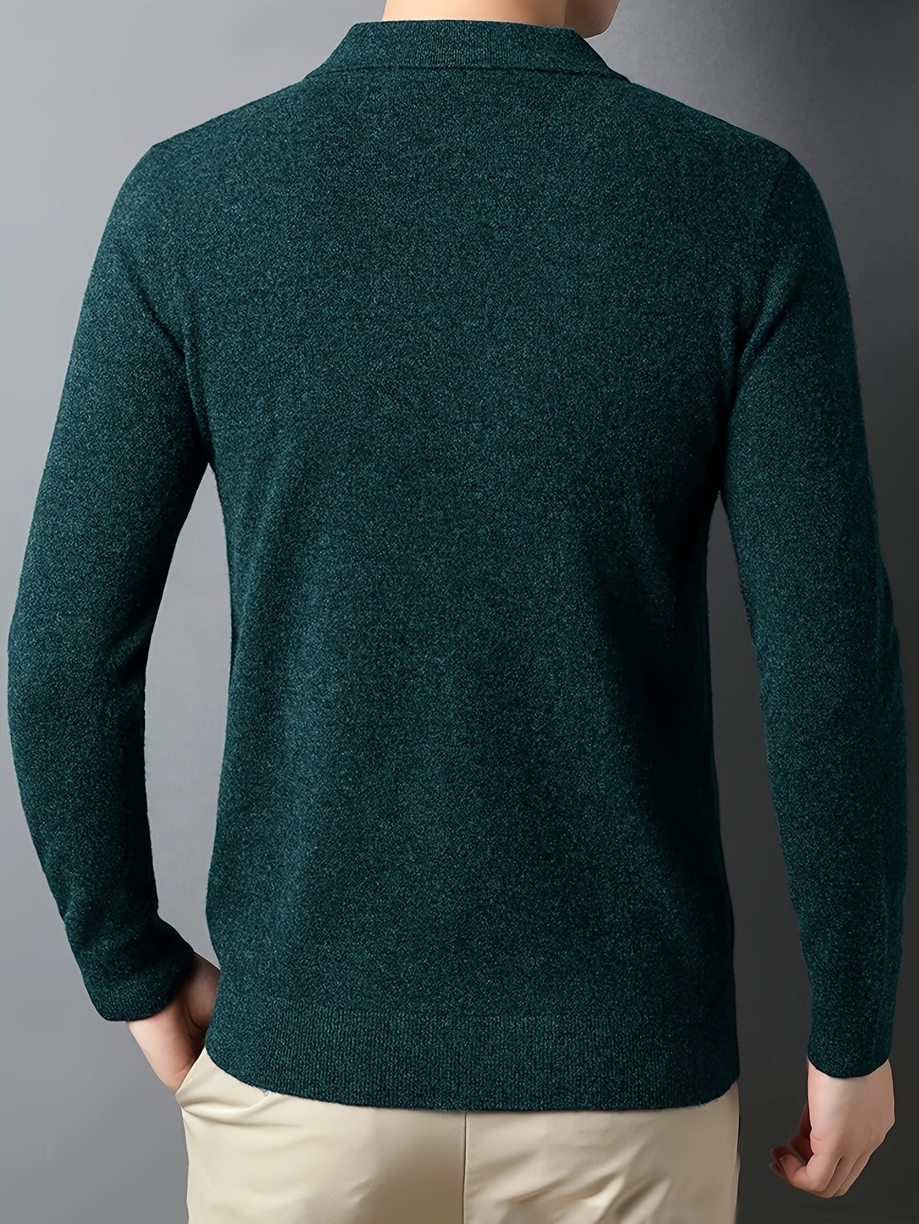 Comfortable Knit Polo Sweater for Women with Collar Long Sleeve Button Placket Ribbed Cuff Casual Style