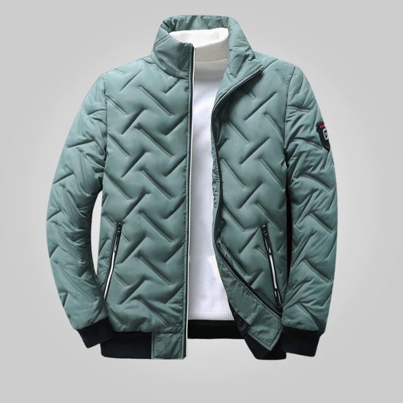 Comfortable Quilted Puffer Jacket for Women with Stand Collar Long Sleeve Zip Front Ribbed Cuff Casual Style