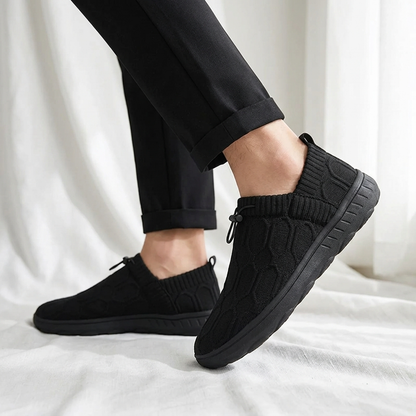 Comfortable Knit Sneaker for Women with Slip On Drawstring Honeycomb Texture Casual Style