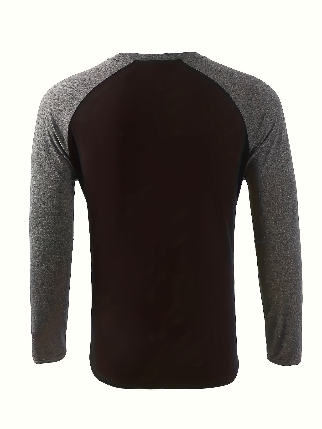 Effortless Black and Grey Colorblock Raglan Shirt for Women with Crew Neck Long Sleeve Relaxed Casual Style