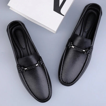 Comfortable Leather Driving Loafer for Women with Moc Toe Slip On Metal Bit Casual Style