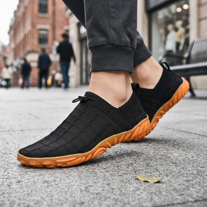Comfortable Knit Slip On Sneaker for Women with Drawstring Closure Chunky Sole Lightweight Casual Style