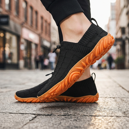 Comfortable Knit Slip On Sneaker for Women with Drawstring Closure Chunky Sole Lightweight Casual Style