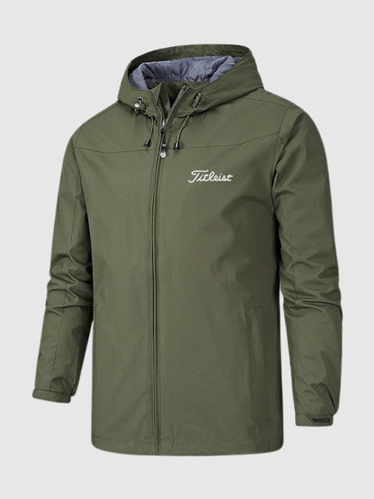 Effortless Rain Jacket for Women with Hooded Drawstring Zip Front Casual Style