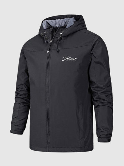 Effortless Rain Jacket for Women with Hooded Drawstring Zip Front Casual Style