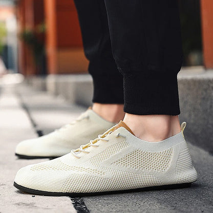 Comfortable Knit Fashion Sneaker for Women with Lace Up Low Top Breathable Casual Style