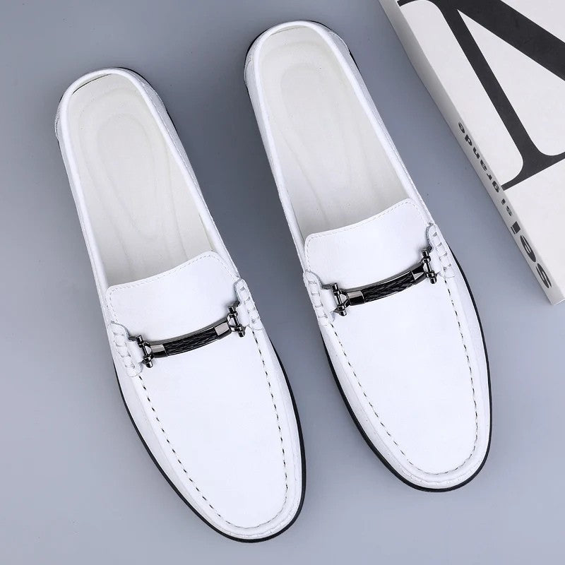 Comfortable Leather Driving Loafer for Women with Moc Toe Slip On Metal Bit Casual Style