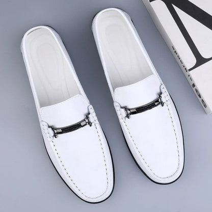 Comfortable Leather Driving Loafer for Women with Moc Toe Slip On Metal Bit Casual Style
