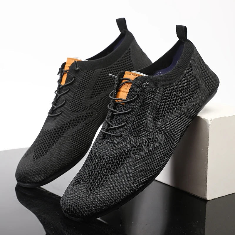 Comfortable Knit Fashion Sneaker for Women with Lace Up Low Top Flexible Sole Casual Style