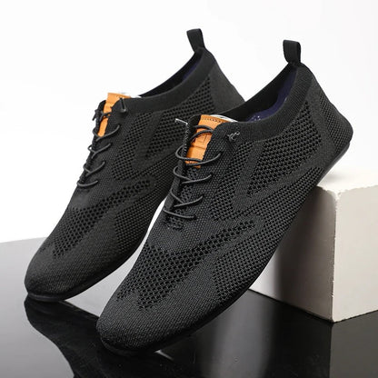 Comfortable Knit Fashion Sneaker for Women with Lace Up Low Top Breathable Casual Style