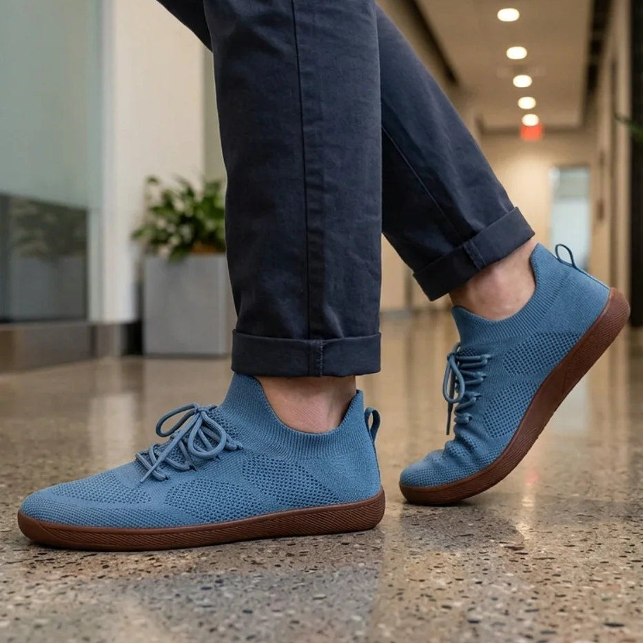 Comfortable Knit Mesh Sneaker for Women with Lace Up Low Top Breathable Casual Style
