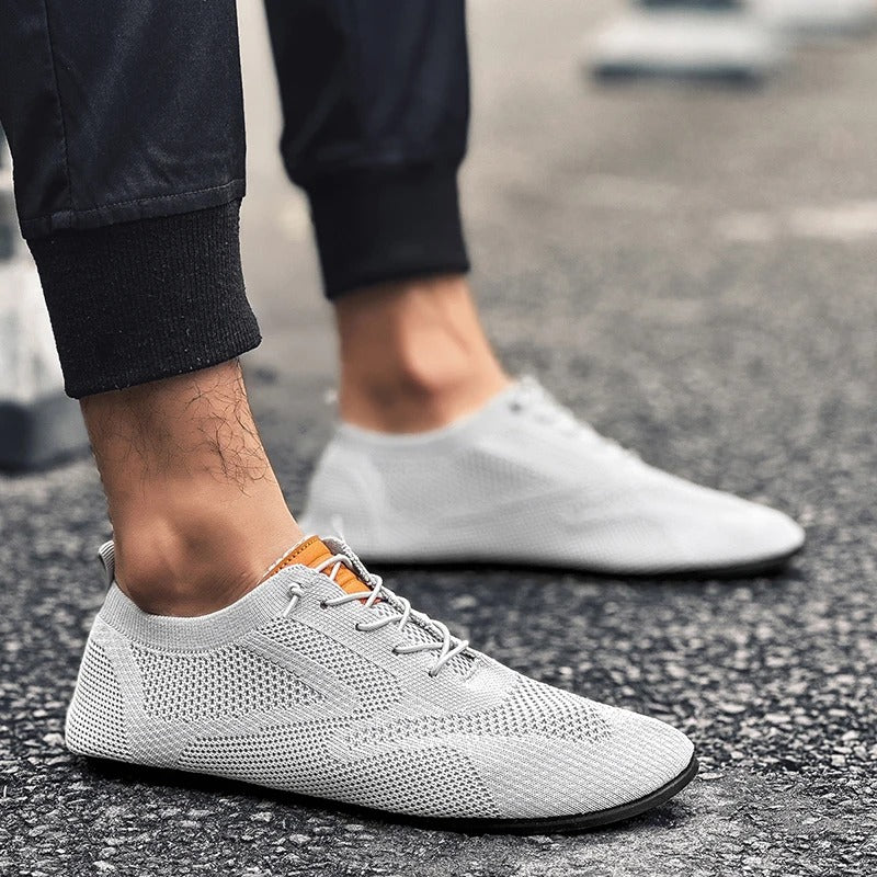 Comfortable Knit Fashion Sneaker for Women with Lace Up Low Top Flexible Sole Casual Style