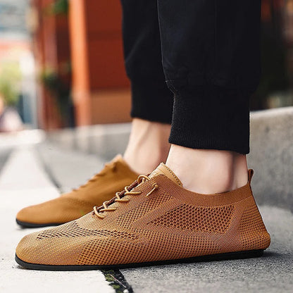 Comfortable Knit Fashion Sneaker for Women with Lace Up Low Top Breathable Casual Style