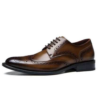 Elegant Leather Oxford Brogue Shoes for Women with Wingtip Lace Up Perforated Formal Style