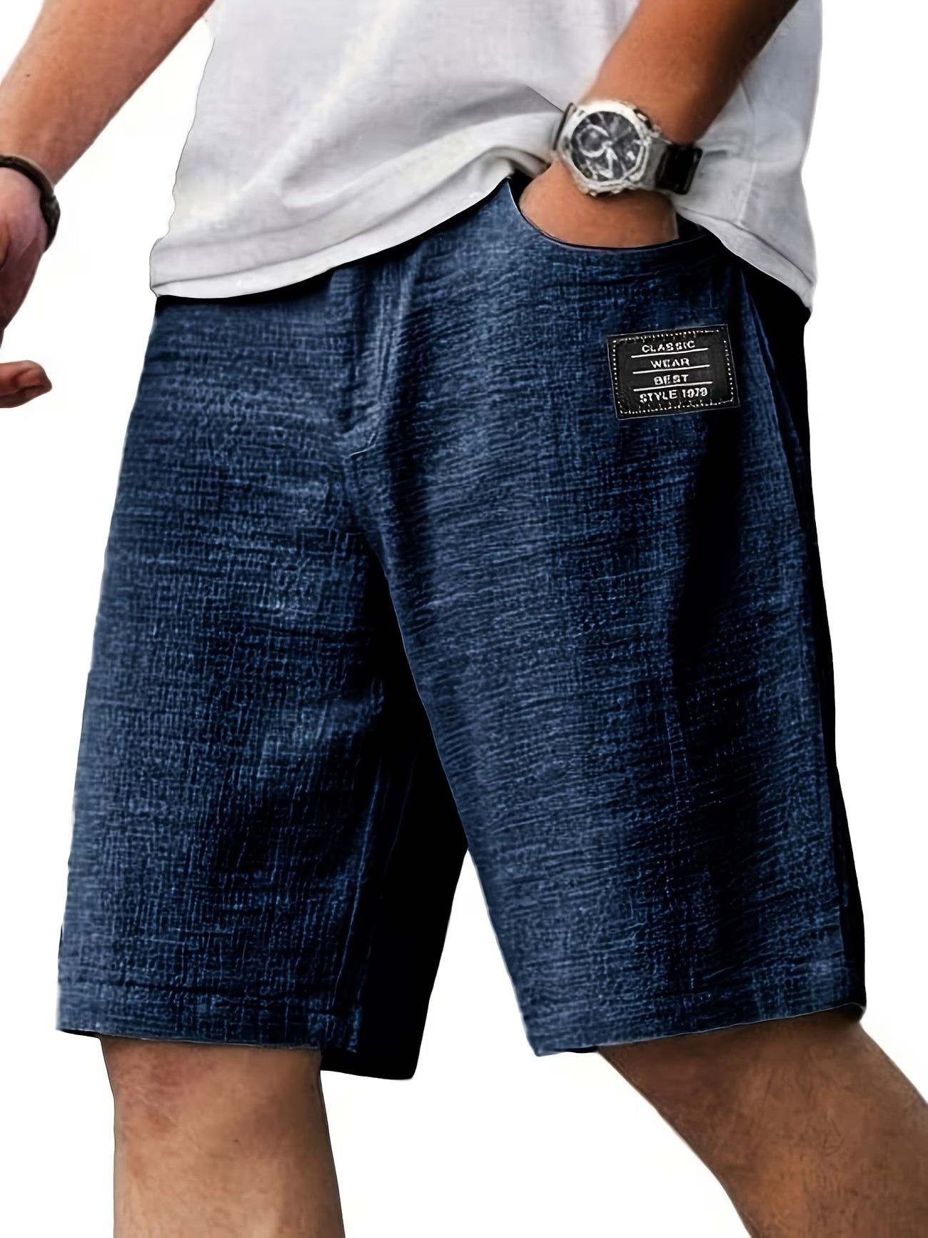 Effortless Textured Linen Shorts for Women with Elastic Waist Side Pocket Relaxed Casual Style
