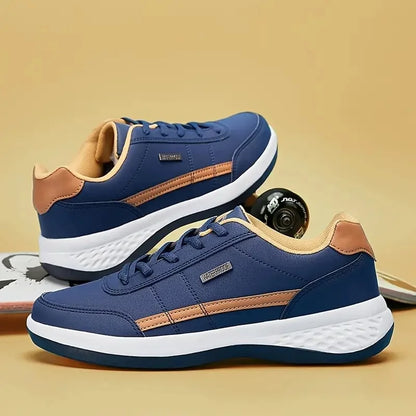 Stylish Leather Sneaker for Women with Round Toe Lace Up Cushioned Sole Casual Style