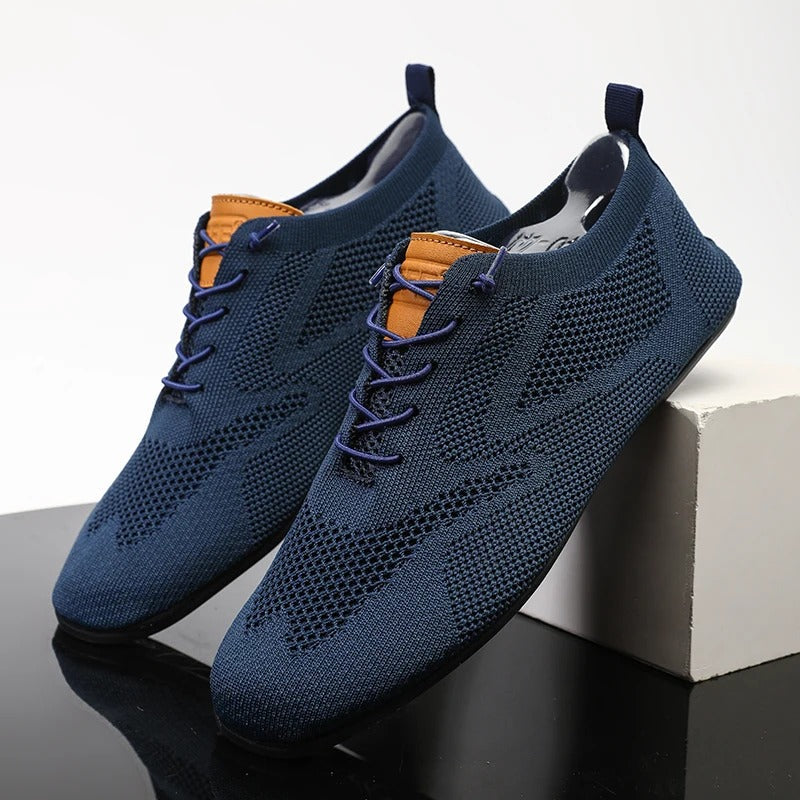 Comfortable Knit Fashion Sneaker for Women with Lace Up Low Top Breathable Casual Style