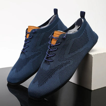 Comfortable Knit Fashion Sneaker for Women with Lace Up Low Top Breathable Casual Style