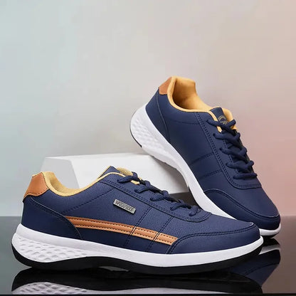 Stylish Leather Sneaker for Women with Round Toe Lace Up Cushioned Sole Casual Style